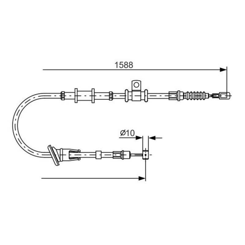 BOSCH Ťažné lanko parkovacej brzdy 1987482246