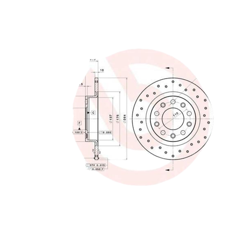 BREMBO Brzdový kotúč 0894604X