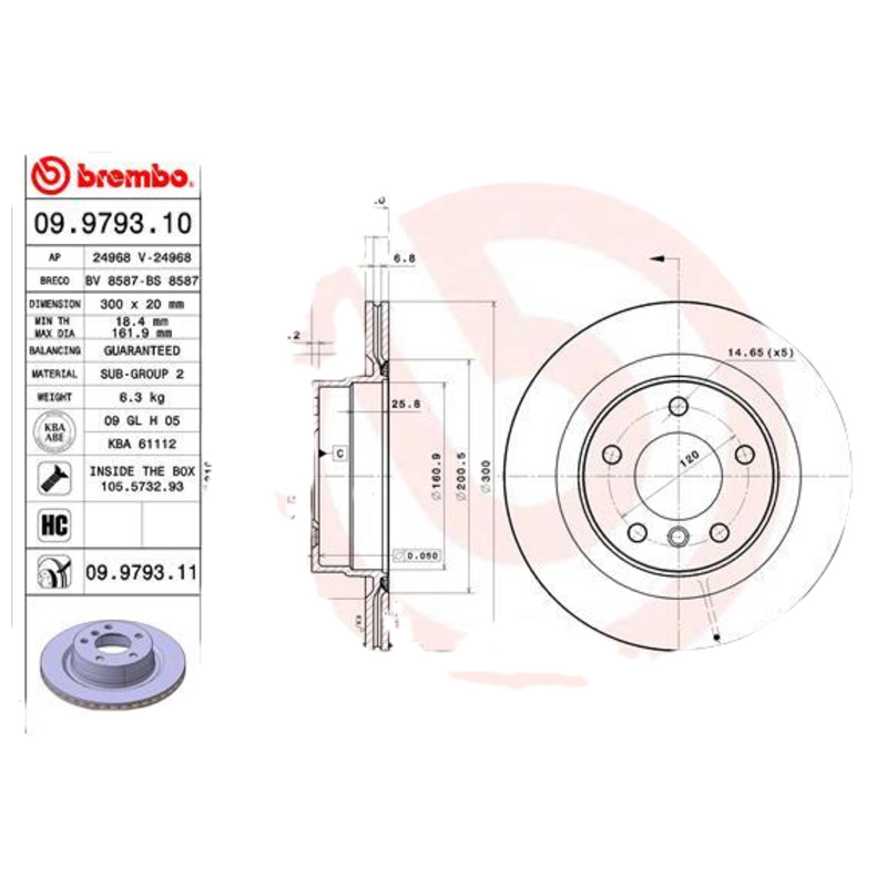 BREMBO Brzdový kotúč 09979310