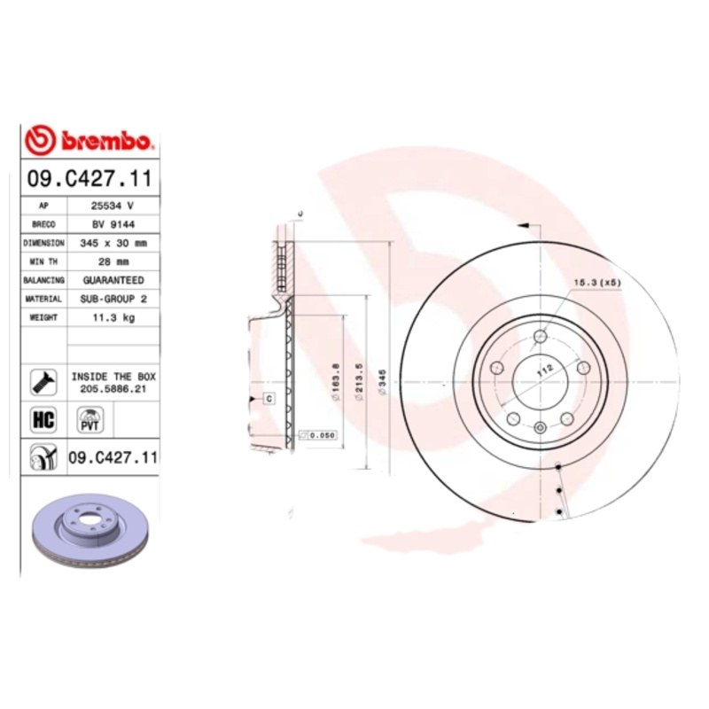 BREMBO Brzdový kotúč 09C42711