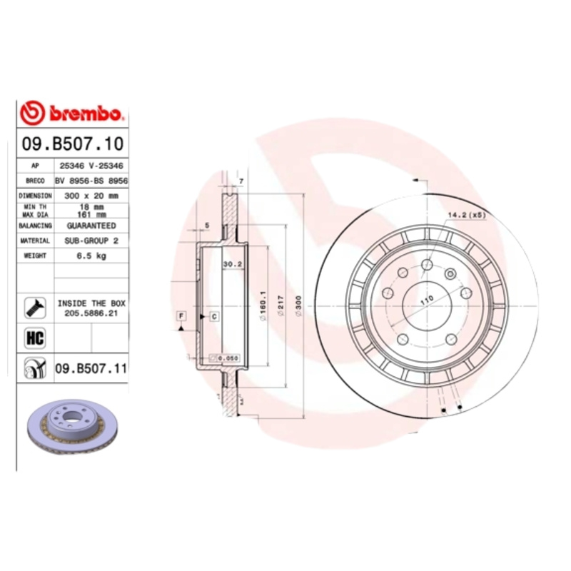 BREMBO Brzdový kotúč 09B50711