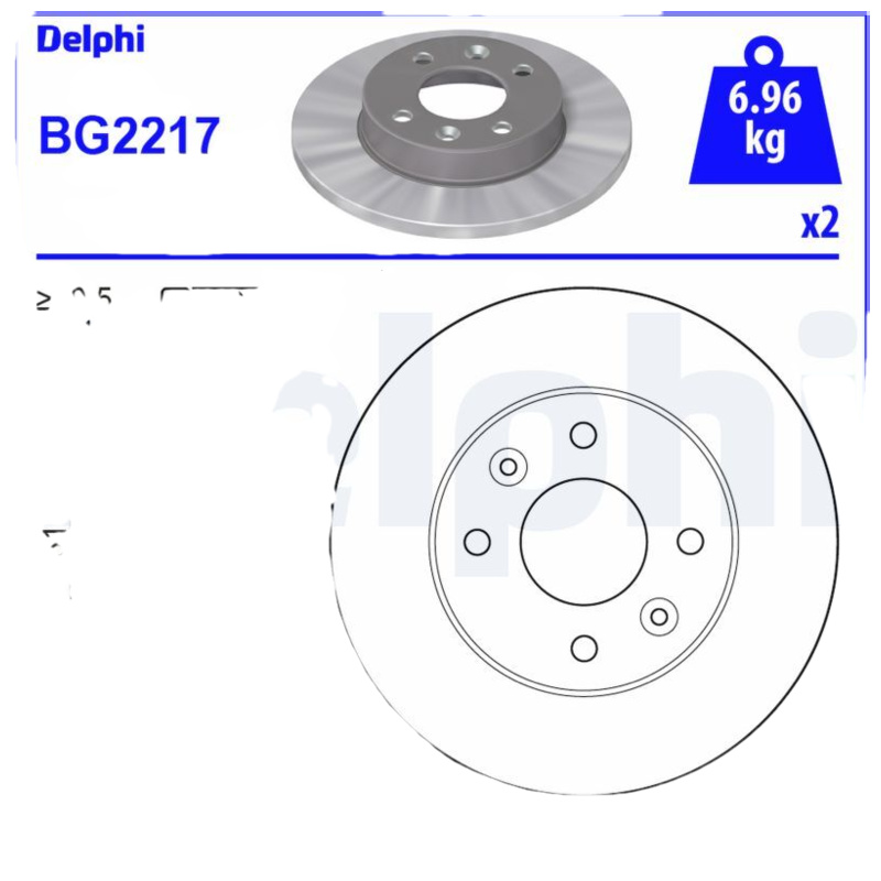DELPHI Brzdový kotúč BG2217