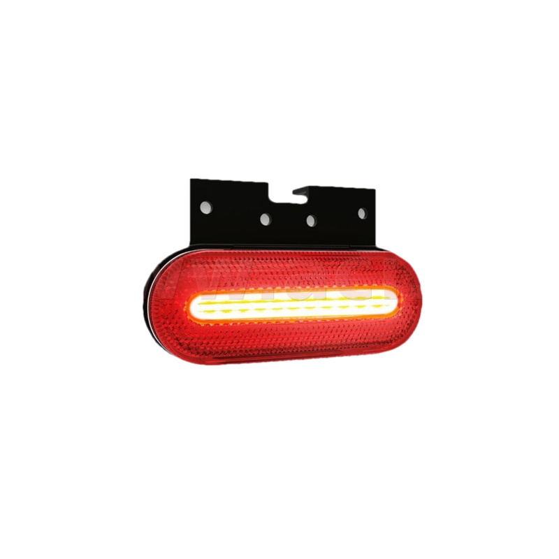 poziční světlo LED oválné červené (124x75 mm) s odrazkou, s držákem v horní části