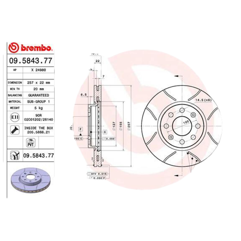 BREMBO Brzdový kotúč 09584377