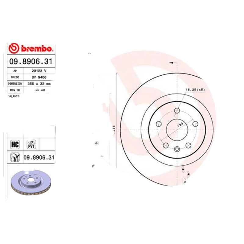 BREMBO Brzdový kotúč 09890631