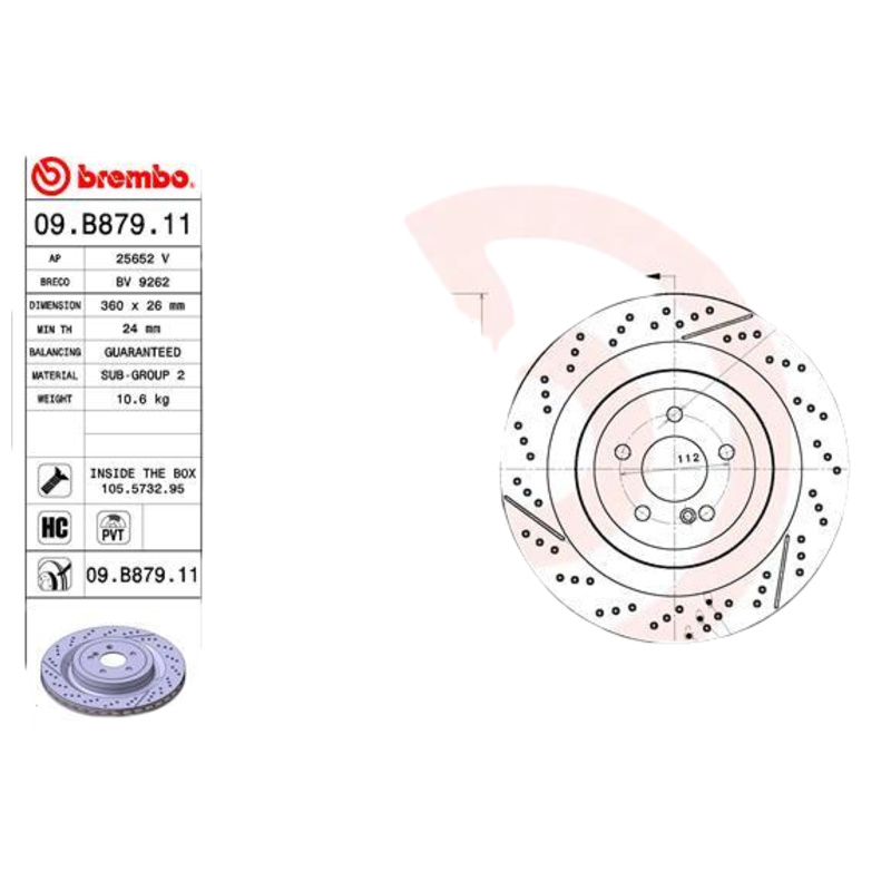 BREMBO Brzdový kotúč 09B87911