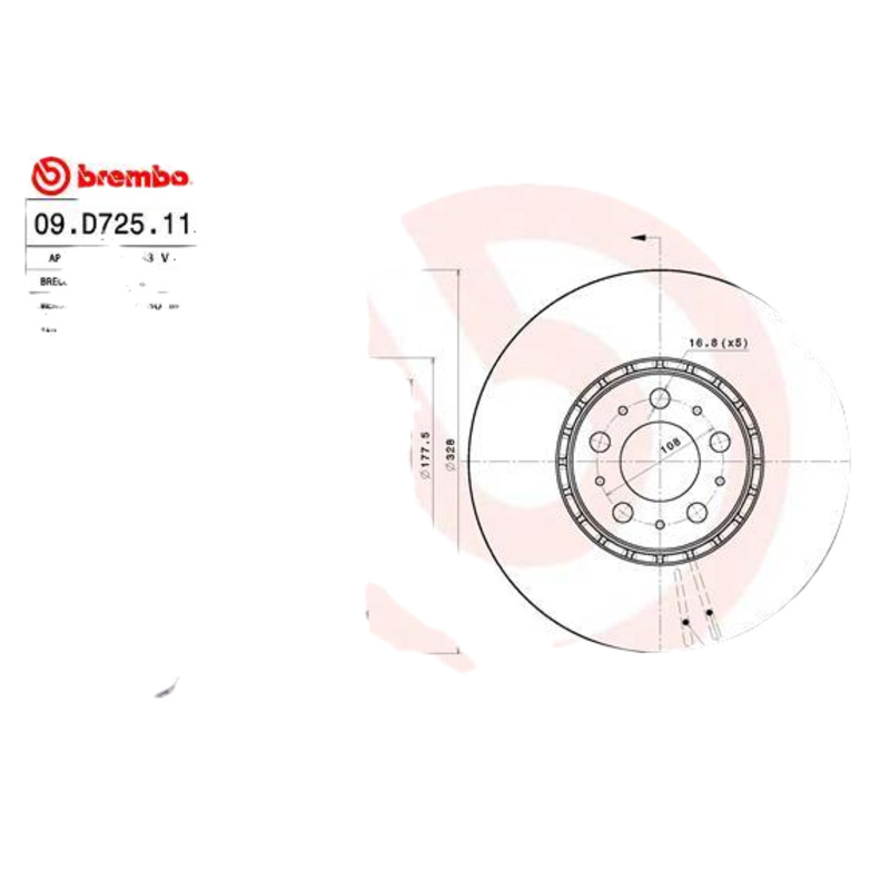 BREMBO Brzdový kotúč 09D72511