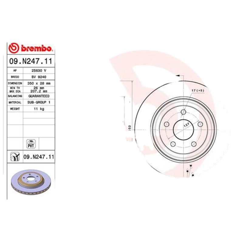 BREMBO Brzdový kotúč 09N24711