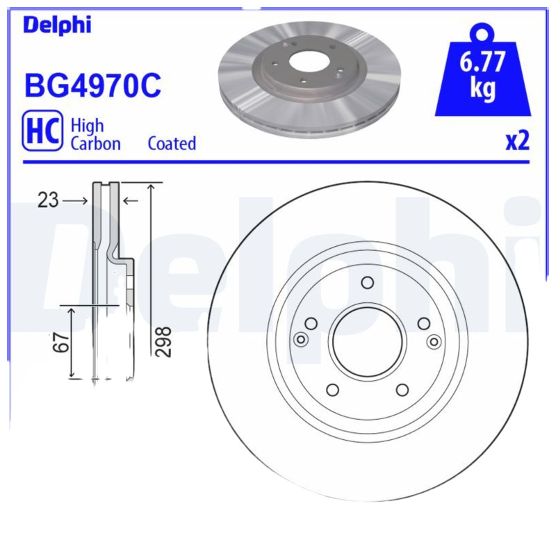 DELPHI Brzdový kotúč BG4970C