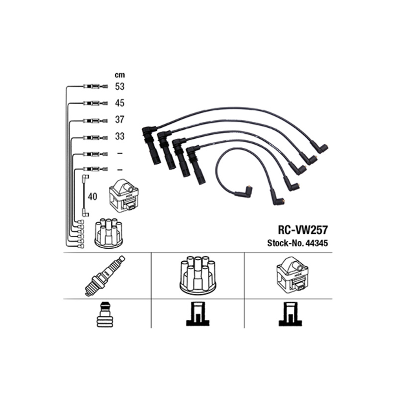 NGK Sada zapaľovacích káblov 44345