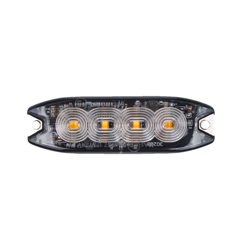 Výstražné osvetlenie oranžové 4x3W LED R65 R10 12/24V IP67