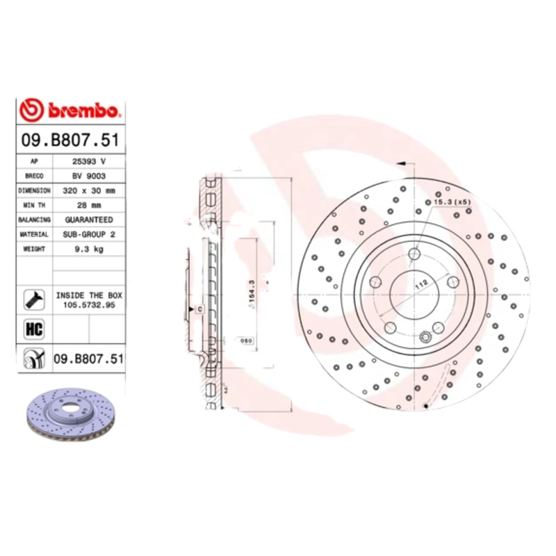 BREMBO Brzdový kotúč 09B80751