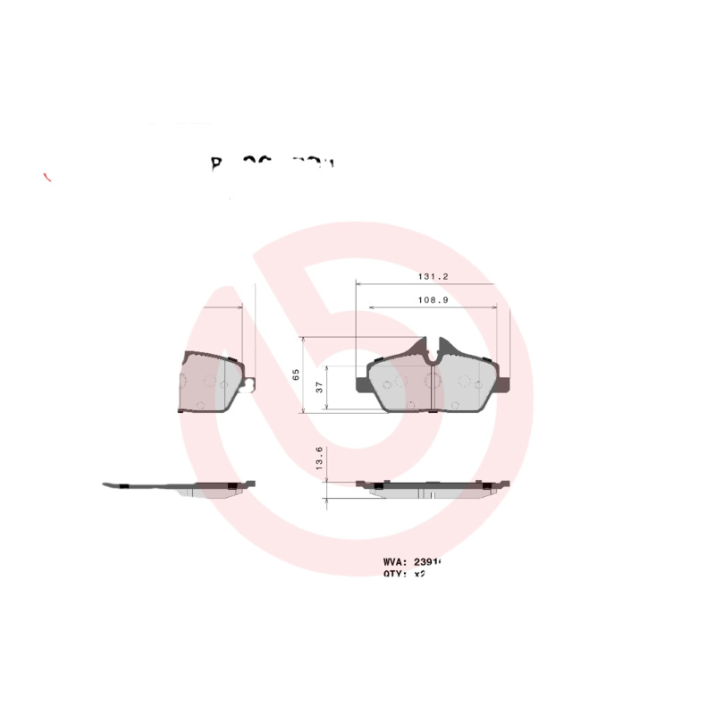 BREMBO Sada brzdových platničiek kotúčovej brzdy P06091