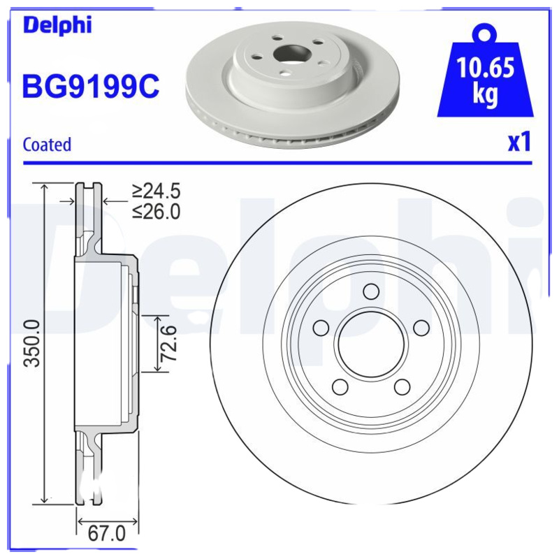 DELPHI Brzdový kotúč BG9199C