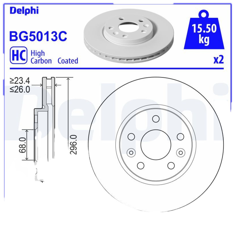 DELPHI Brzdový kotúč BG5013C