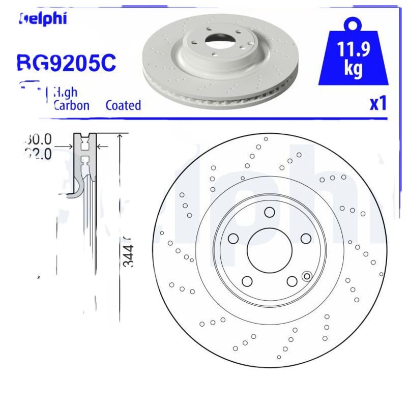 DELPHI Brzdový kotúč BG9205C