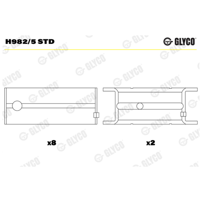 GLYCO Ložisko kľukového hriadeľa H9825STD