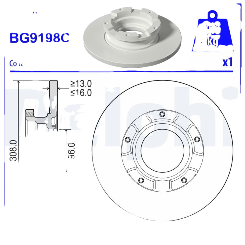 DELPHI Brzdový kotúč BG9198C