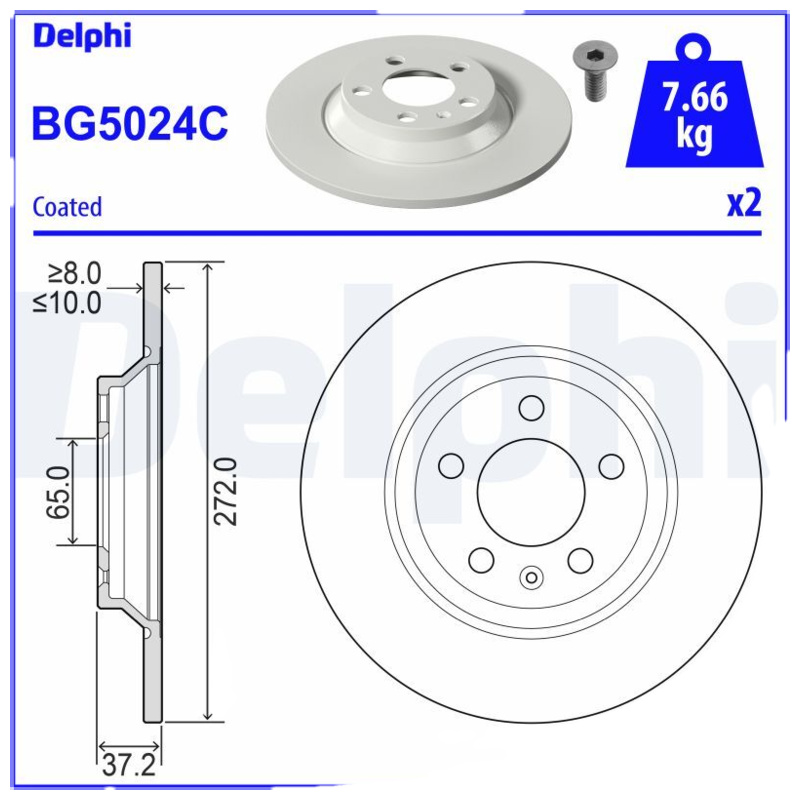 DELPHI Brzdový kotúč BG5024C