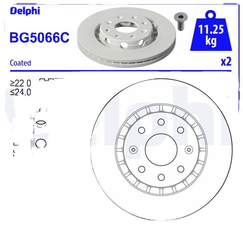 DELPHI Brzdový kotúč BG5066C