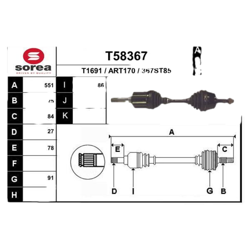 EAI Hnací hriadeľ T58367