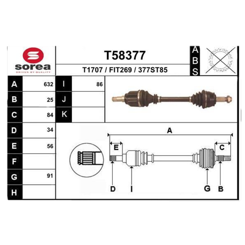 EAI Hnací hriadeľ T58377