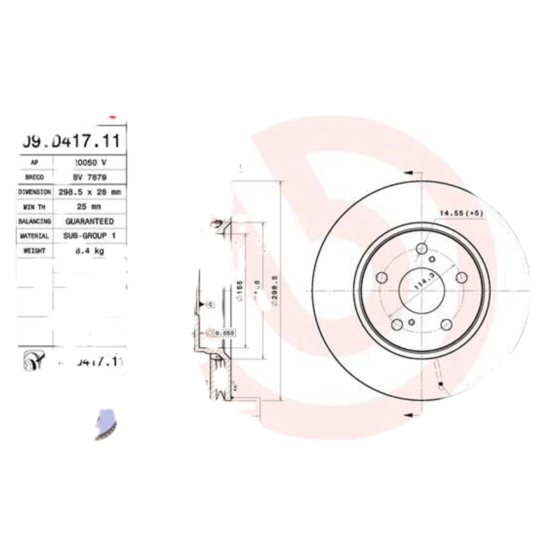 BREMBO Brzdový kotúč 09D41711