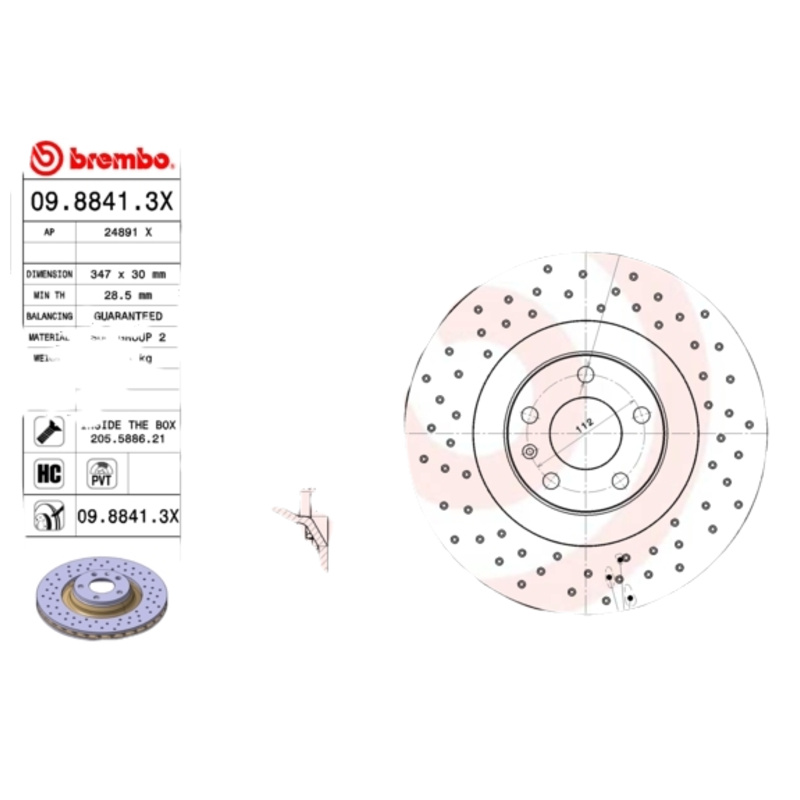 BREMBO Brzdový kotúč 0988413X