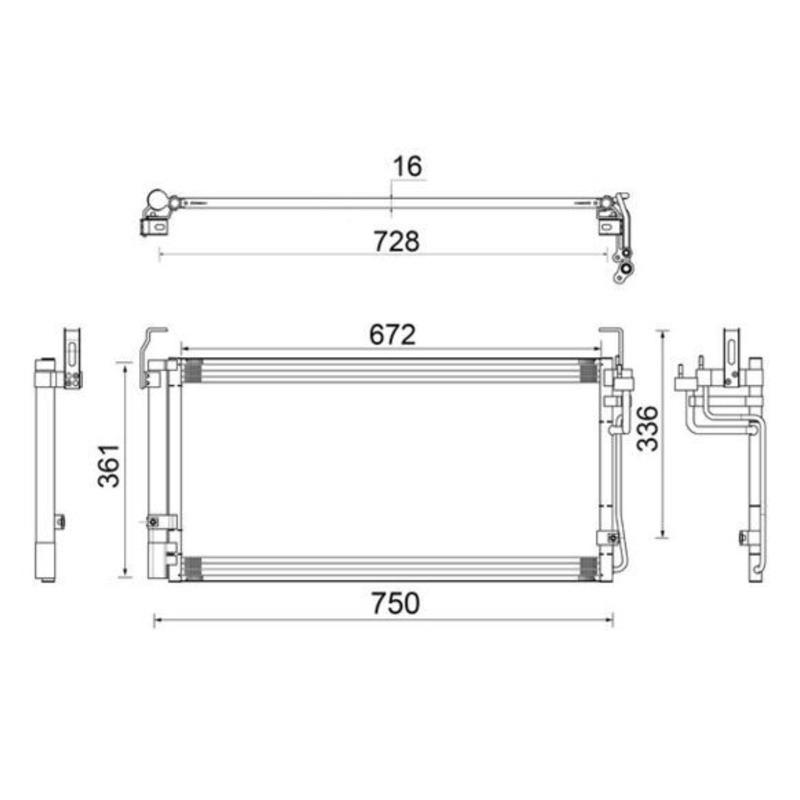 MAHLE ORIGINAL Kondenzátor klimatizácie AC 265 000S