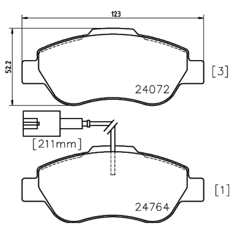 HELLA Sada brzdových platničiek kotúčovej brzdy 8DB 355 014-471