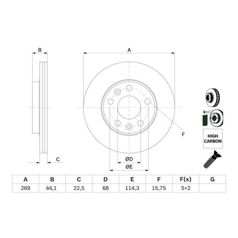 BOSCH Brzdový kotúč 0 986 479 F65