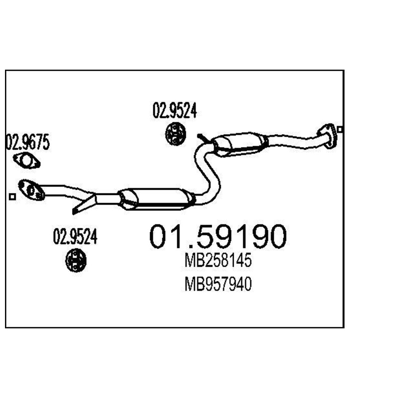 MTS Stredný tlmič výfuku 0159190