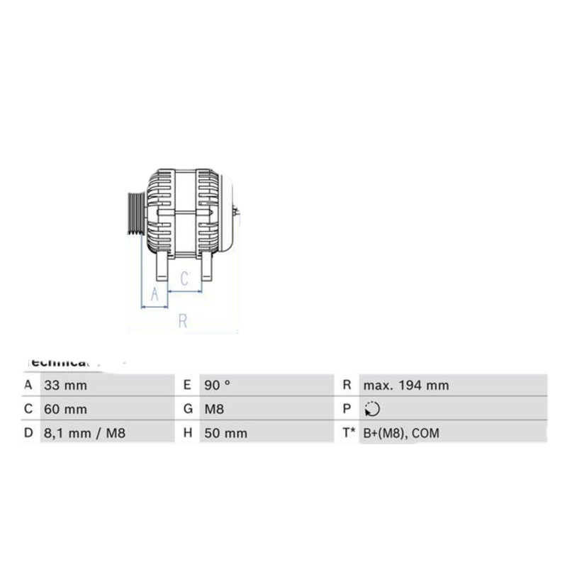 BOSCH Alternátor 0 986 084 690