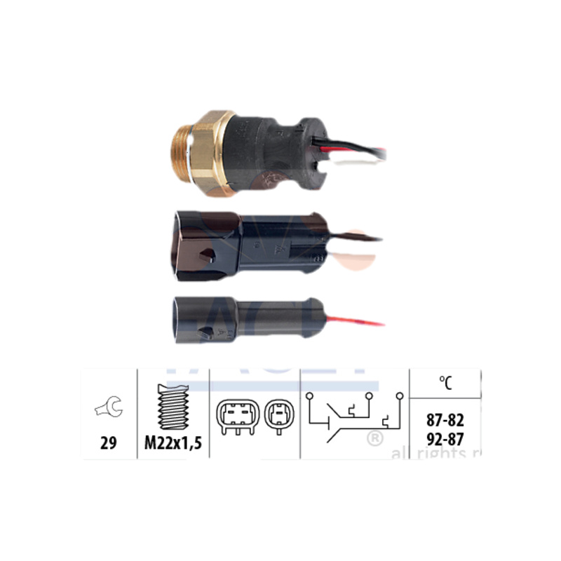 FACET Teplotný spínač ventilátora chladenia 75611