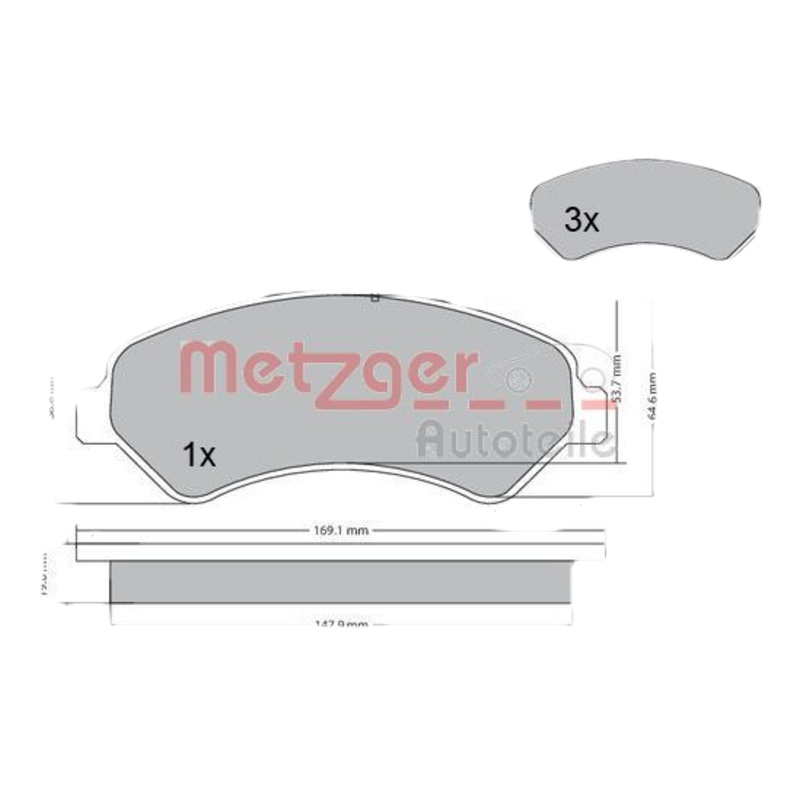 METZGER Sada brzdových platničiek kotúčovej brzdy 1170248