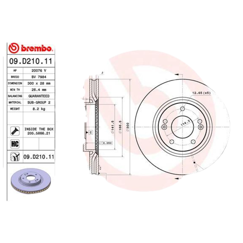 BREMBO Brzdový kotúč 09D21011