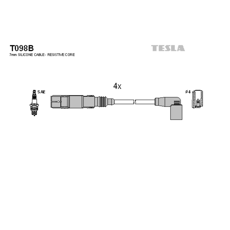 TESLA Sada zapaľovacích káblov T098B