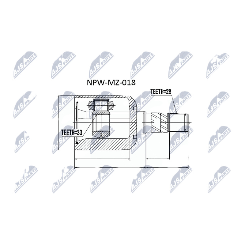 NTY Sada kĺbov hnacieho hriadeľa NPW-MZ-018