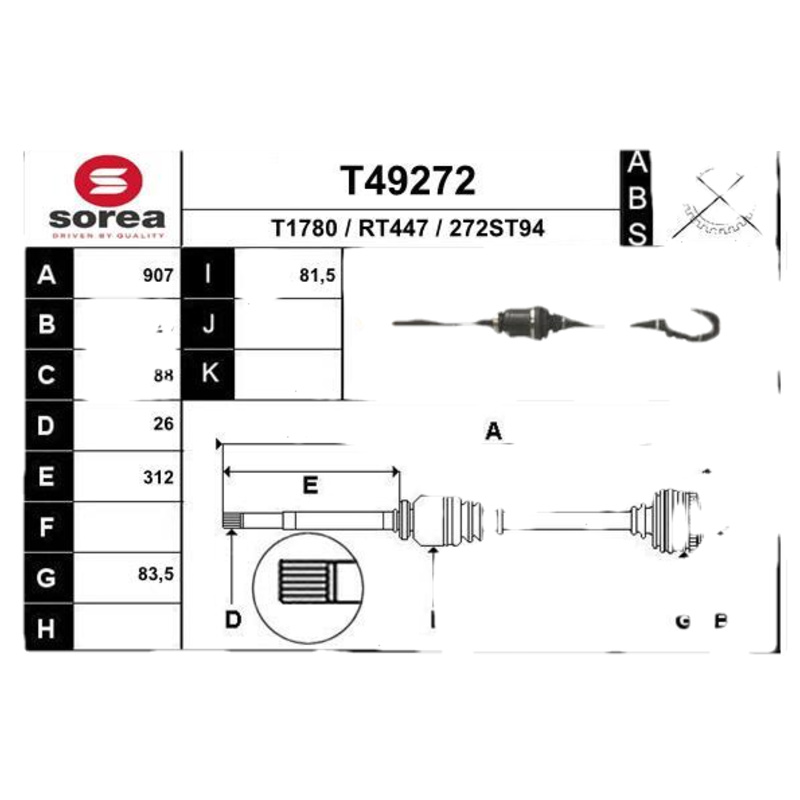 EAI Hnací hriadeľ T49272