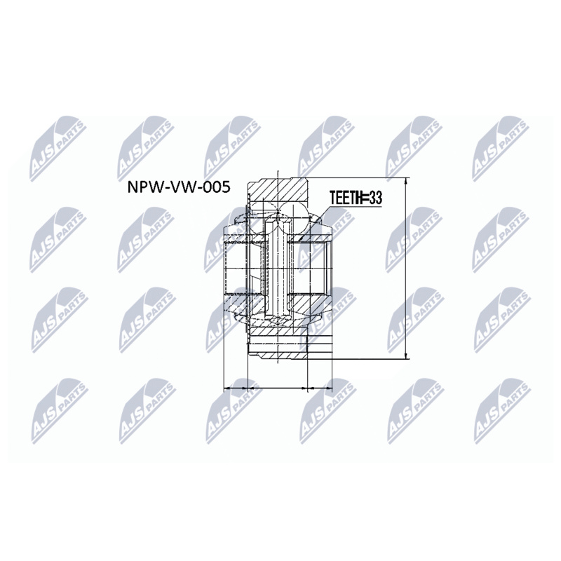 NTY Sada kĺbov hnacieho hriadeľa NPW-VW-005