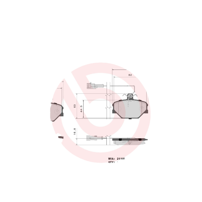 BREMBO Sada brzdových platničiek kotúčovej brzdy P23044