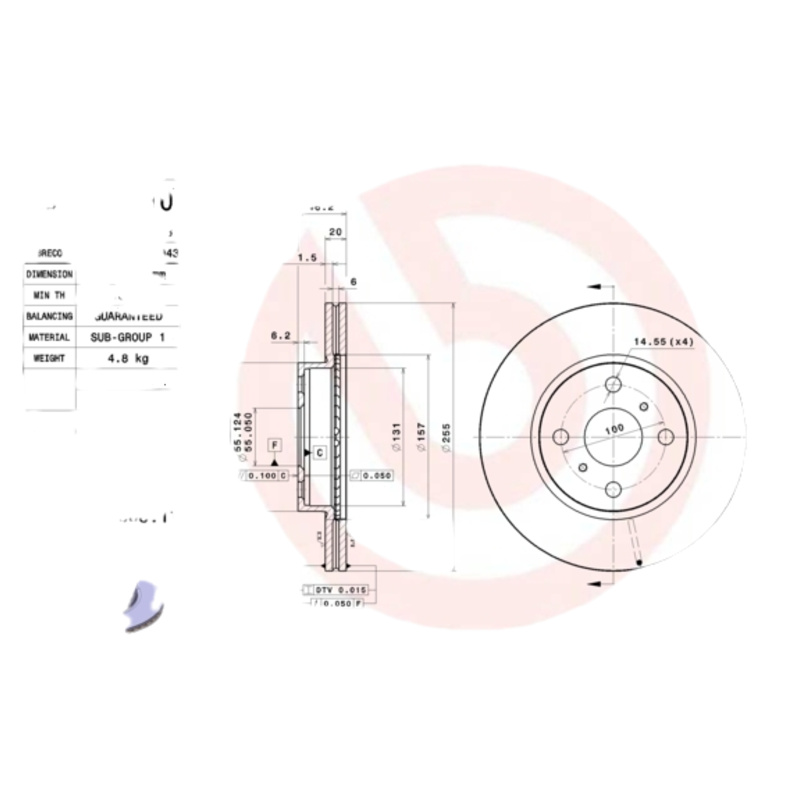 BREMBO Brzdový kotúč 09B50811