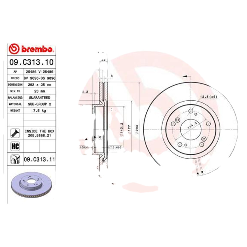 BREMBO Brzdový kotúč 09C31311