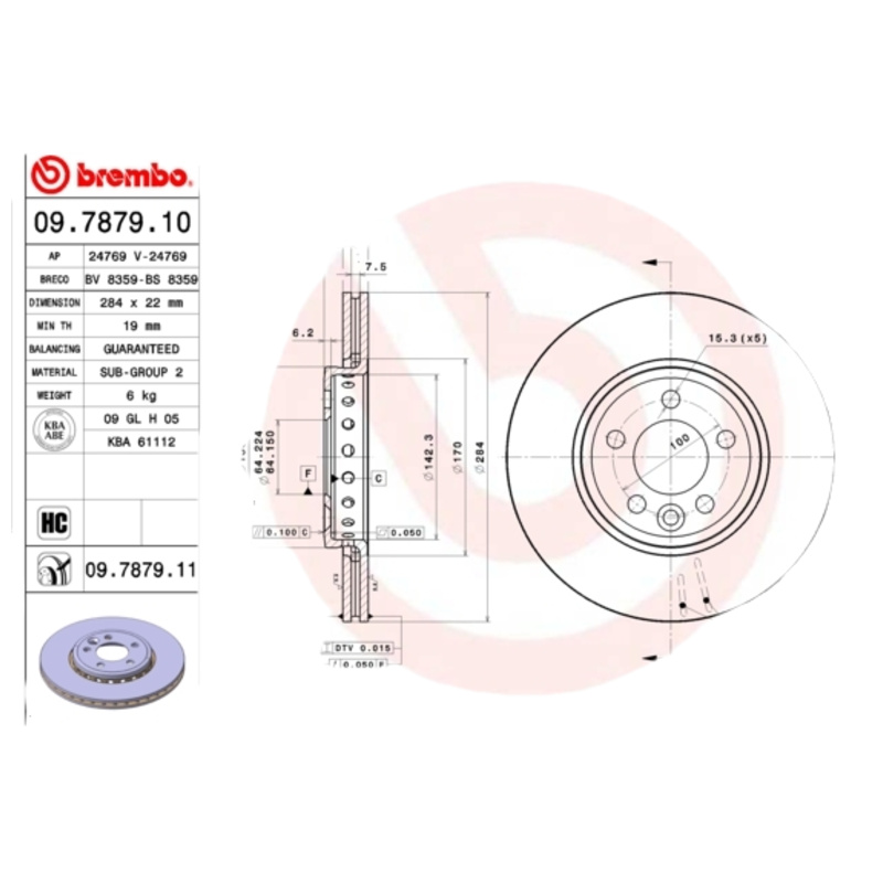 BREMBO Brzdový kotúč 09787911