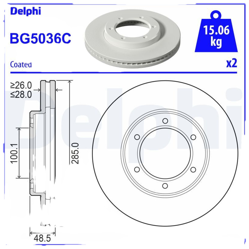 DELPHI Brzdový kotúč BG5036C