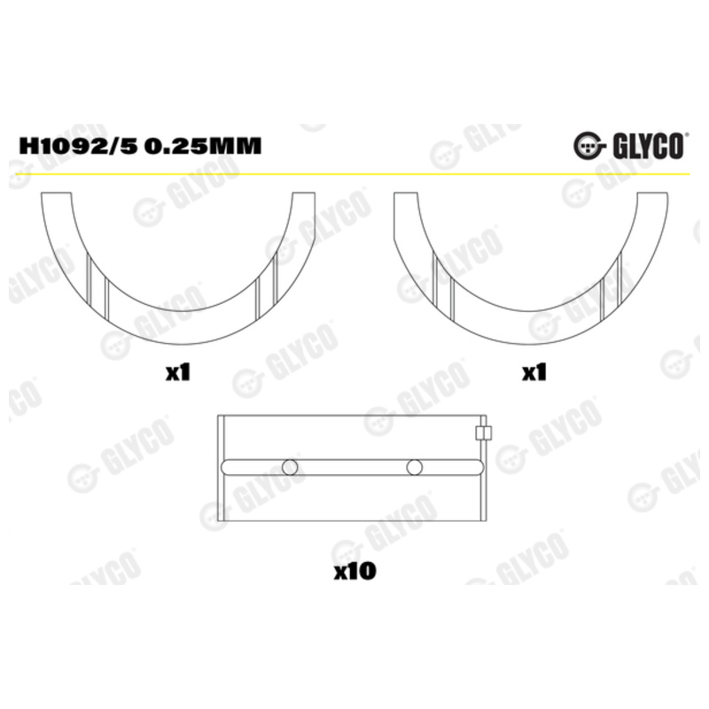 GLYCO Ložisko kľukového hriadeľa H10925025MM