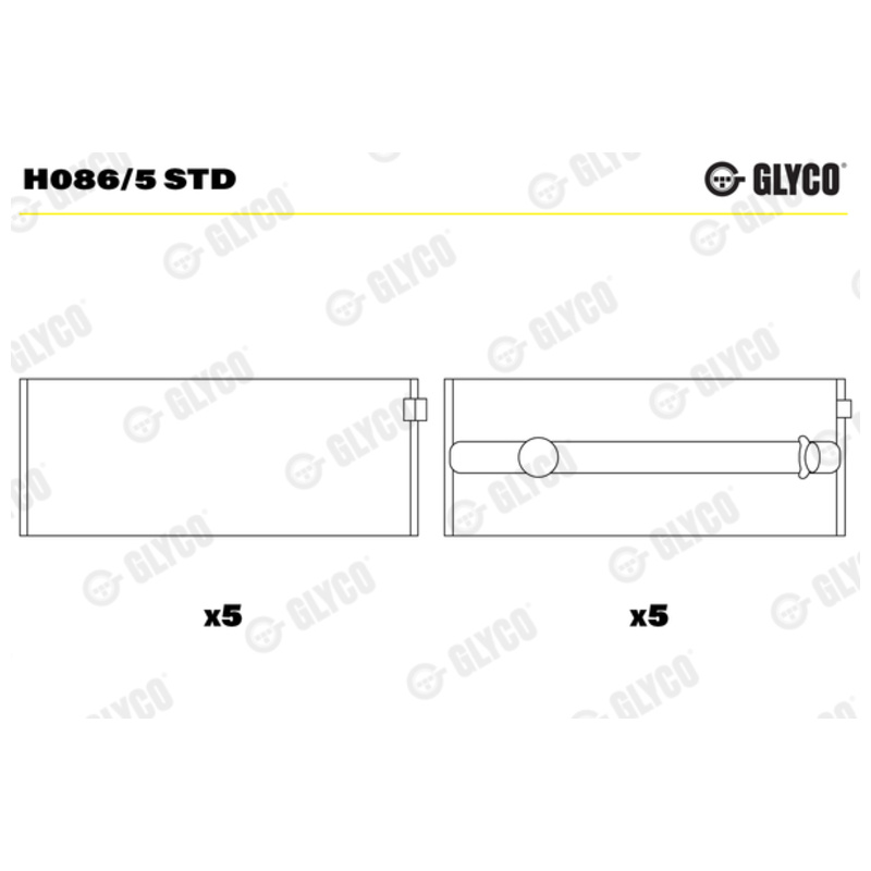 GLYCO Ložisko kľukového hriadeľa H0865STD