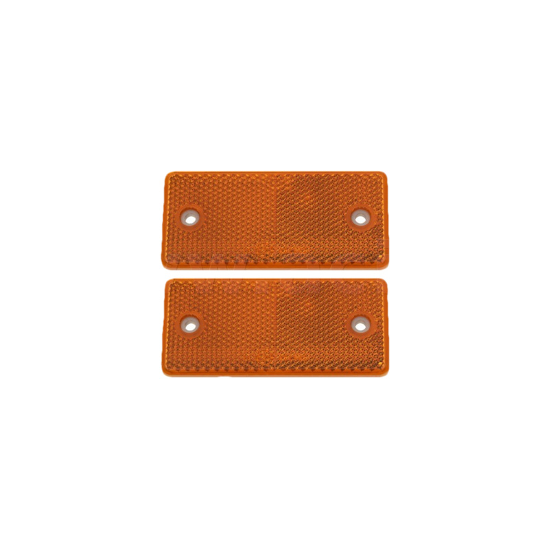 univerzální odrazka obdélník s dvěma otvory pro uchycení, oranžová (94x44 mm) 2 ks