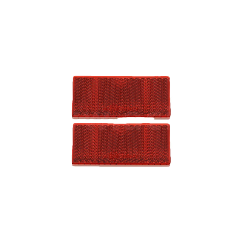 univerzální odrazka obdélník, samolepící, červená (69x31,5 mm) 2 ks
