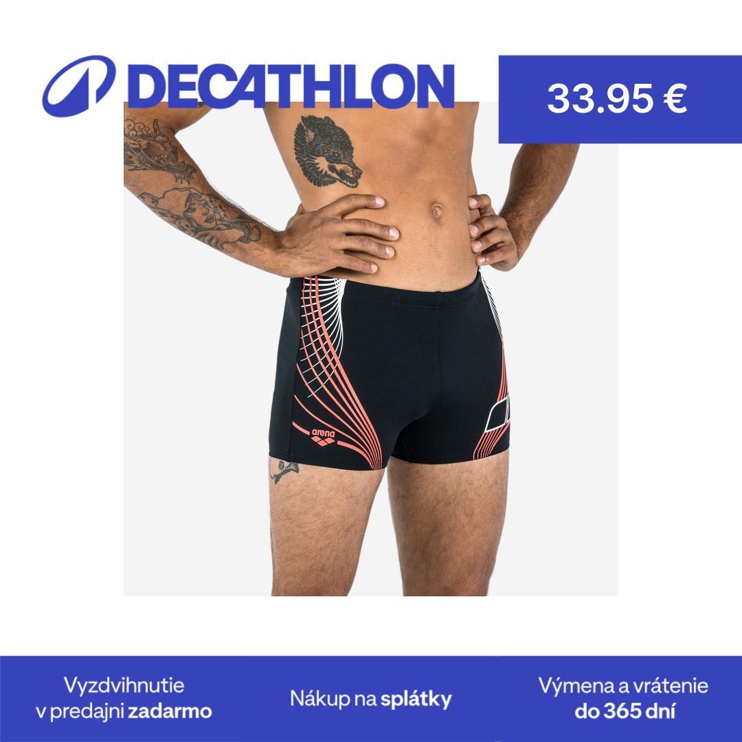 Pánske boxerkové plavky čierno-červené